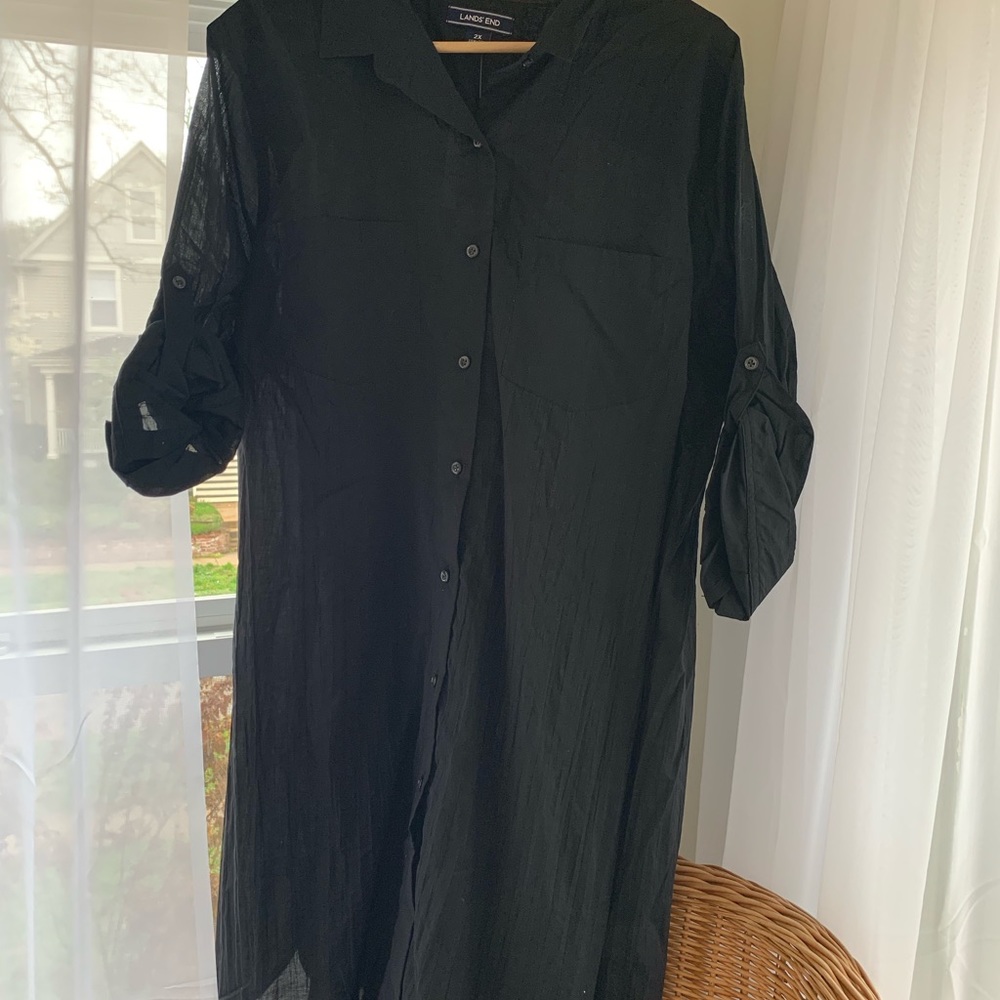 Lands End crepe linen tunic